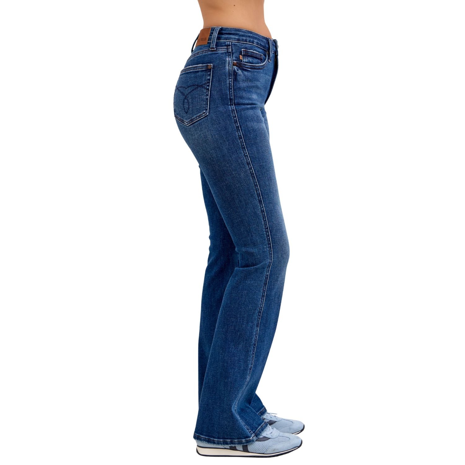 Judy Blue Womens High Waist Tummy Control Bootcut Jeans, Dark wash