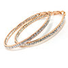 Jacqueline Kent Round Inside Out Chaparral Crystal Hoop Earrings (Rose Gold, 50MM)