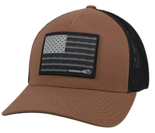 Hooey Mens Liberty Roper Flexfit Water Resistant, Brown/Black Hat Cap, LXL