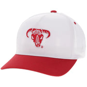 Hooey Bad Company Rodeo 5-Panel High Profile Snapback Hat, White/Red