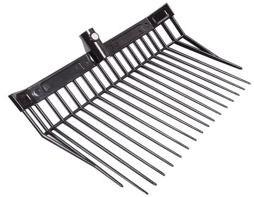 Cashel Manure Replacement Fork Head, 18 Tine, Black