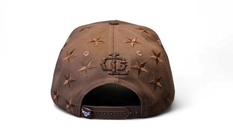 Lost Calf All Star Brown A-Frame Embroidered and Rhinestone Embellished Hat