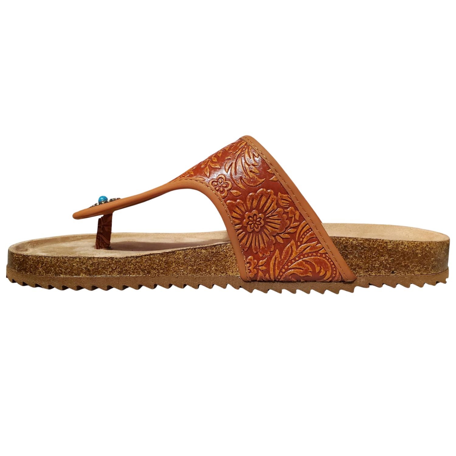 Very G Womens Danni 2 Floral Detail Fashion Flip Flop Sandal, Rust