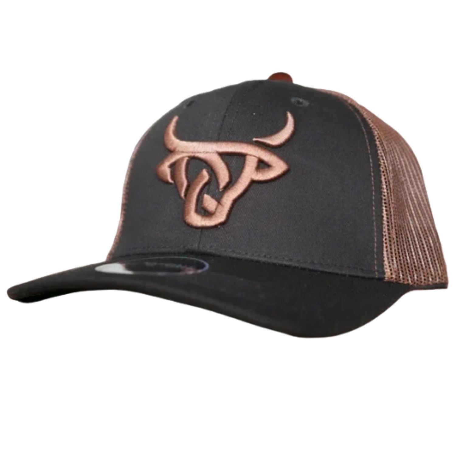Lost Calf Mens Heck Curve Bill Embroidered Logo Cap (Black/Coffee)