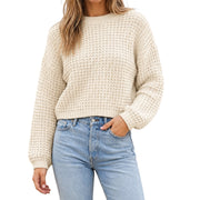 Coastal Canvas Women’s Waffle Knit Sweater, Ivory
