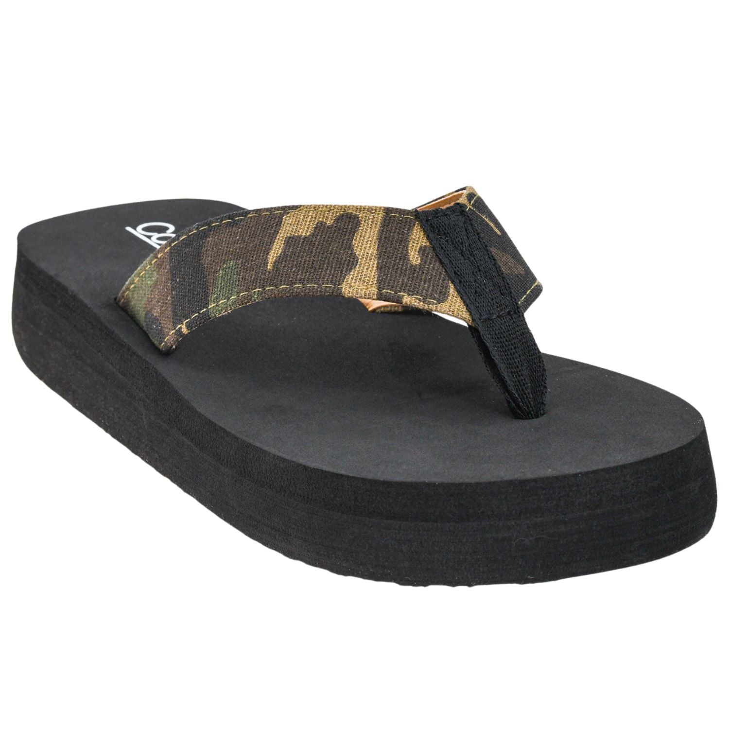 Corkys Womens Overboard Flip Flop Sandals, Camo