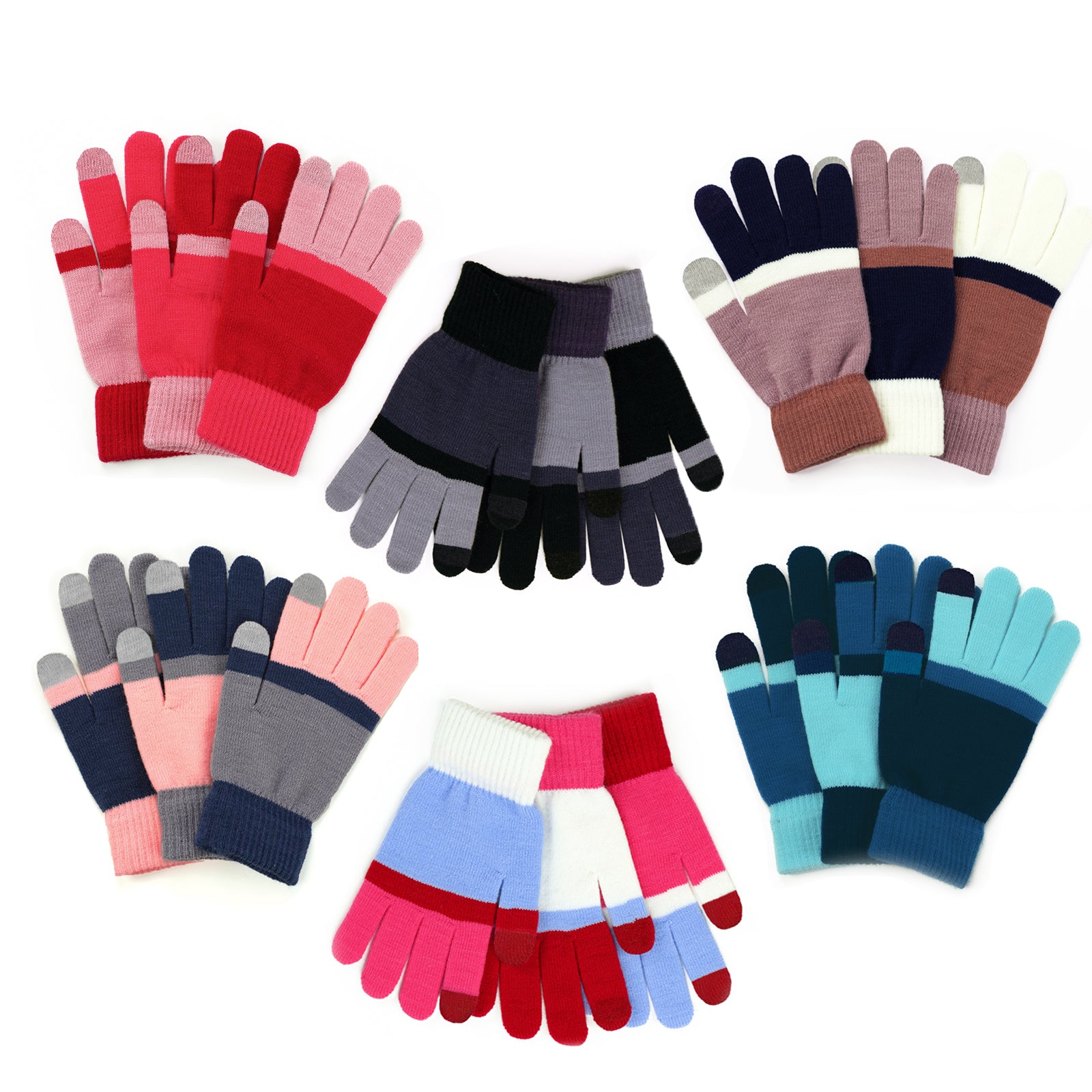 MatchMaker 3-Piece Ultra-Soft Knit Glove Set- Touch Screen Compatible