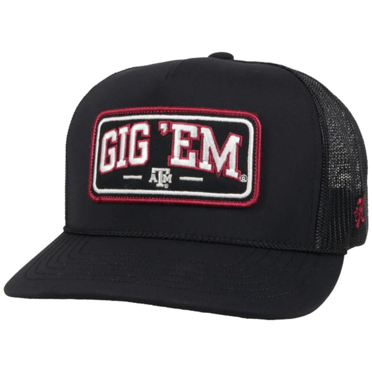 Hooey Mens Texas A&M Gig 'Em Adjustable Snapback Cap Hat, Black