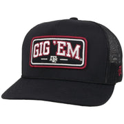 Hooey Mens Texas A&M Gig 'Em Adjustable Snapback Cap Hat, Black