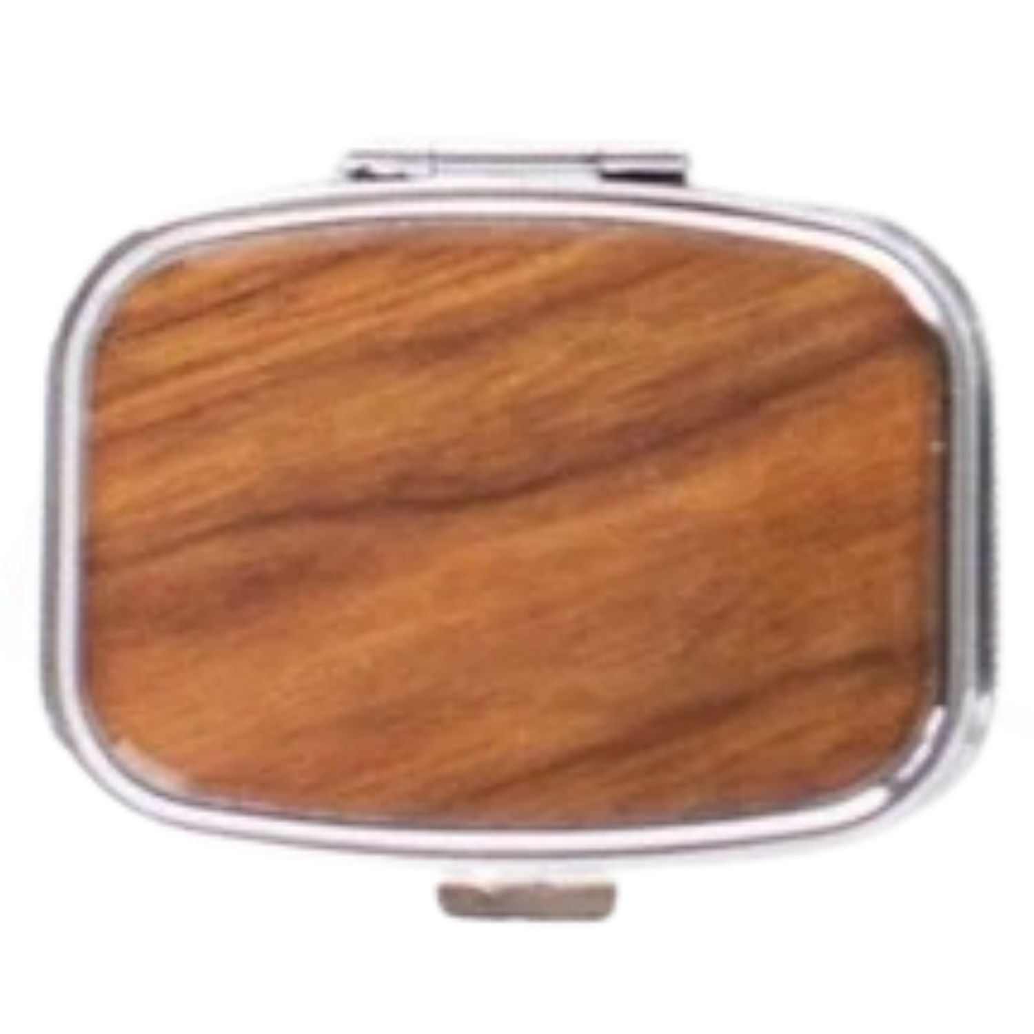 Wellness Keeper Mens Pocket-Sized Silver-Tone Pill Case