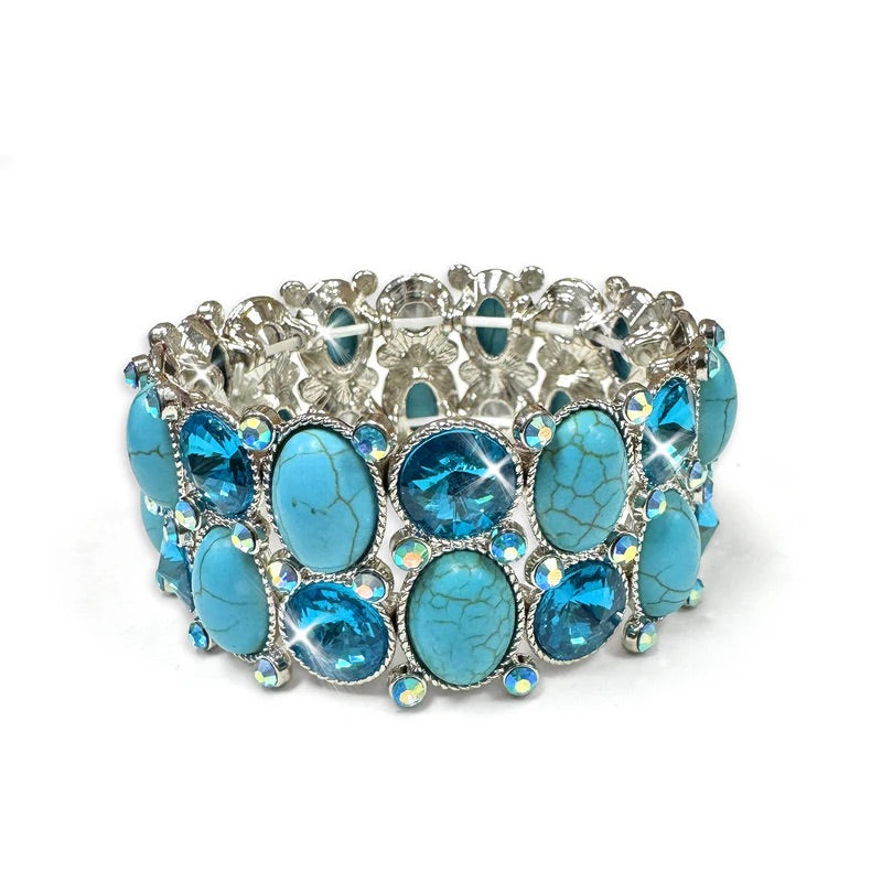 Jacqueline Kent Lagoon Kiss Turquoise Stretch Cuff Bracelet