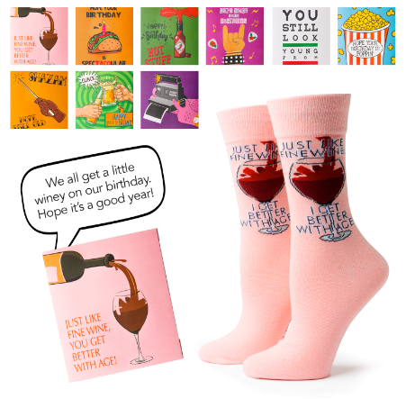 Two Left Feet IT'S YO BIRTHDAY Gift Card Sock Set