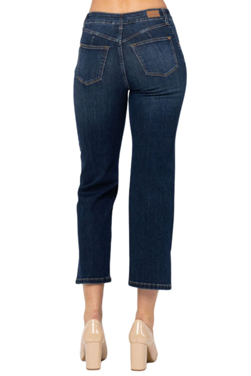 Judy Blue Womens High Waist Pocket Detail Straight Leg Jeans