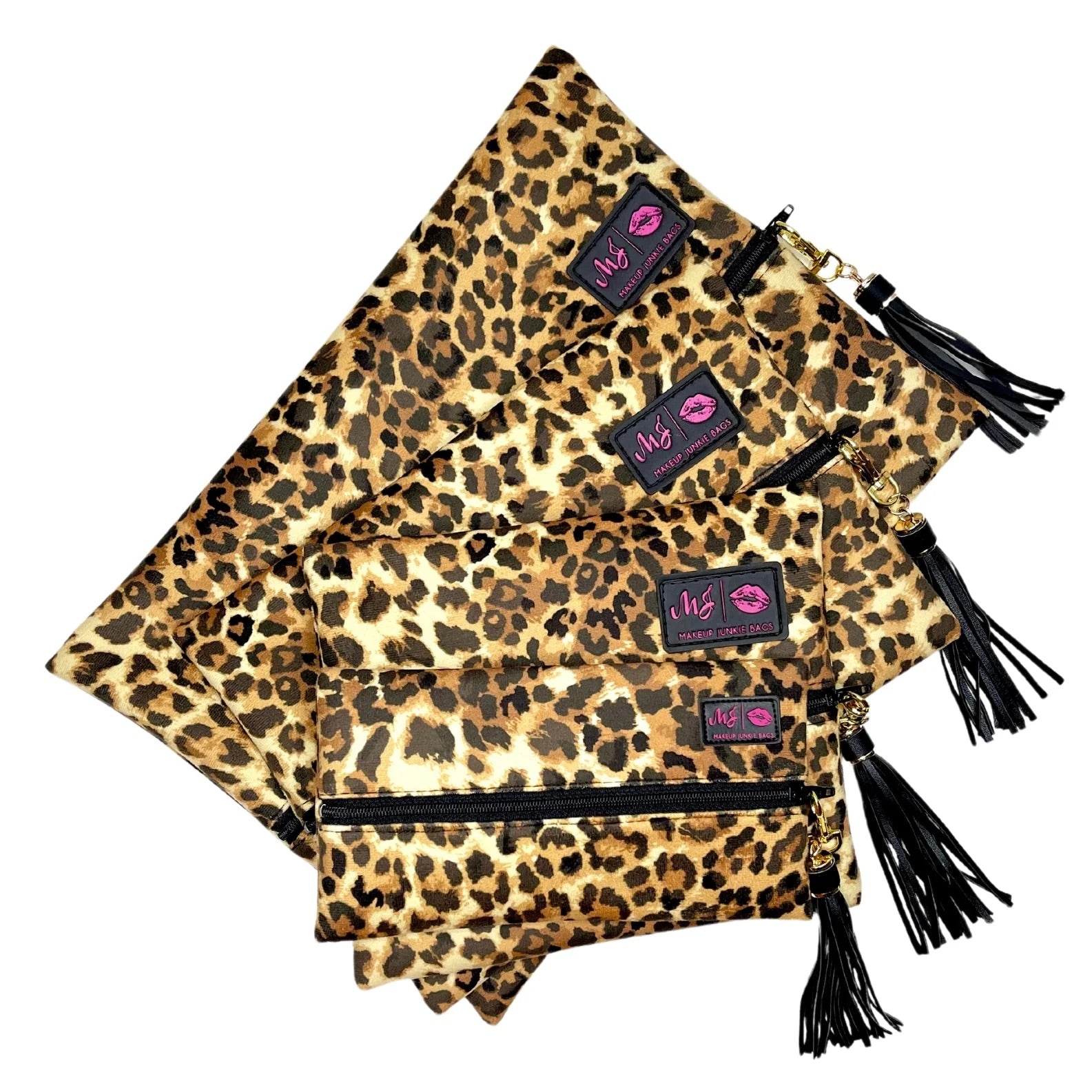 Makeup Junkie Bags Lady Leopard Velvet Make-Up Bag, Medium