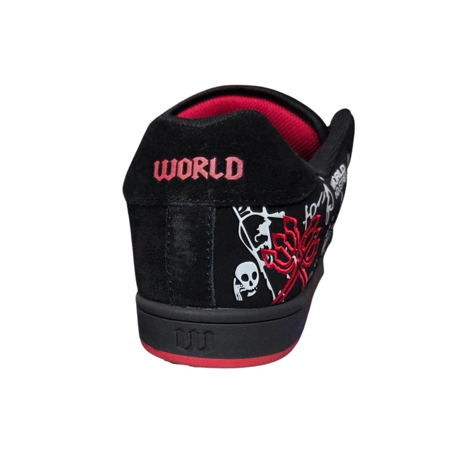 World Industries Mens Smith Skateboard Shoes, Black/White/Red