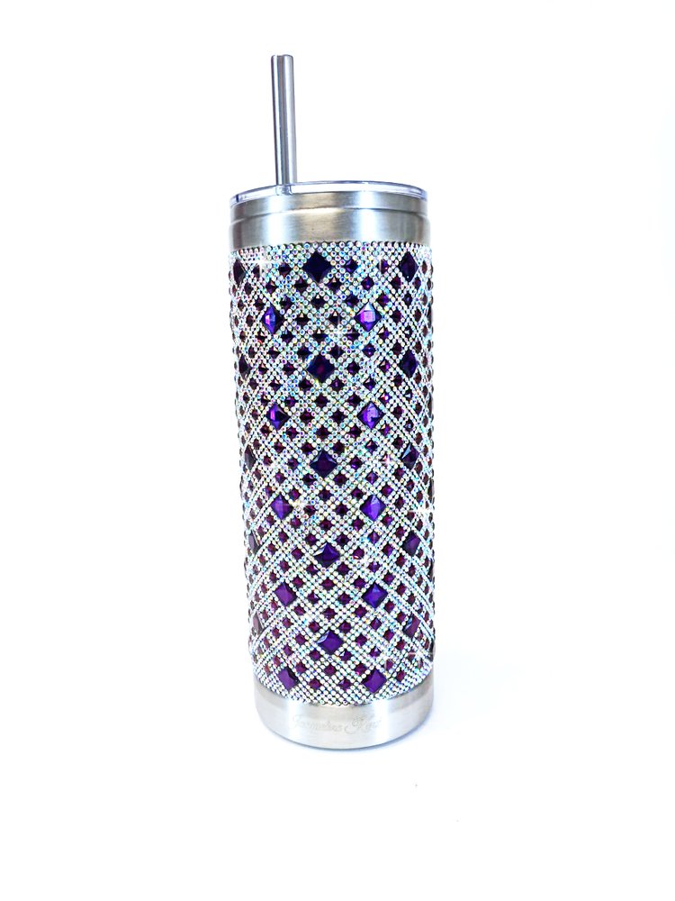 Jacqueline Kent Rhinestone 20oz Bling Tumbler with Clear Lid, Straw and Gift Bag