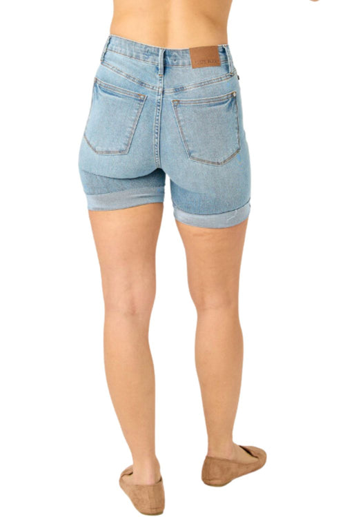 Judy Blue Womens High Waist Tummy Control Cool Denim Shorts