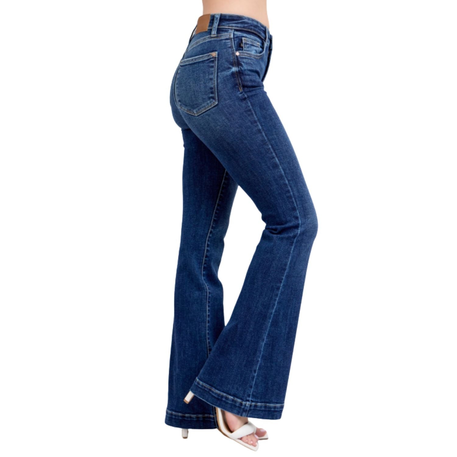 Judy Blue Womens High Waist Trouser Flare Denim Jeans