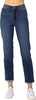 Judy Blue Womens High Waist Cool Denim Cuffed Boyfriend Jeans