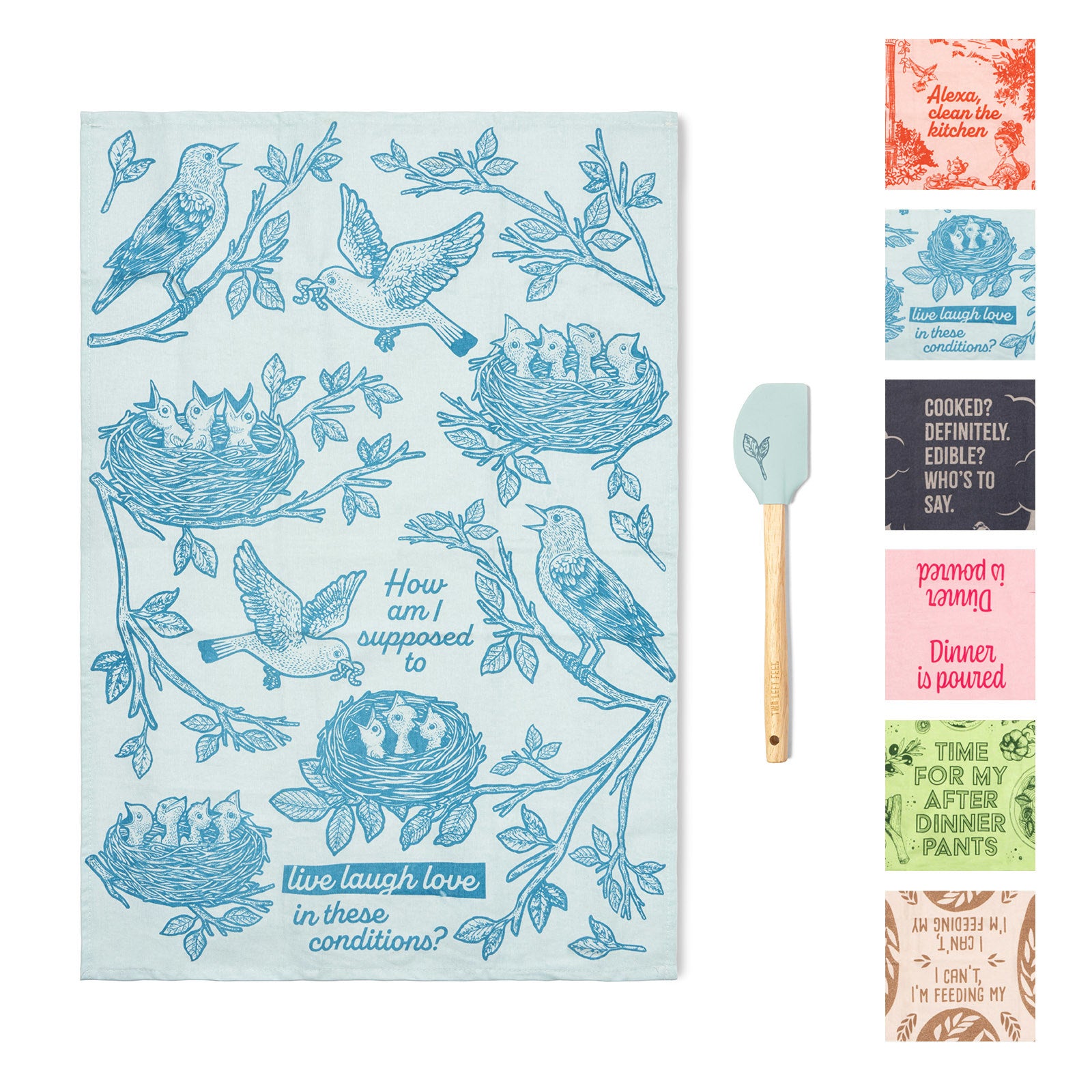 Two Left Feet The Reluctant Chef Tea Towel & Spatula Gift Set