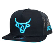 Lost Calf Mens Black Lagoon Flat Bill Adjustable Snapback Cap Hat