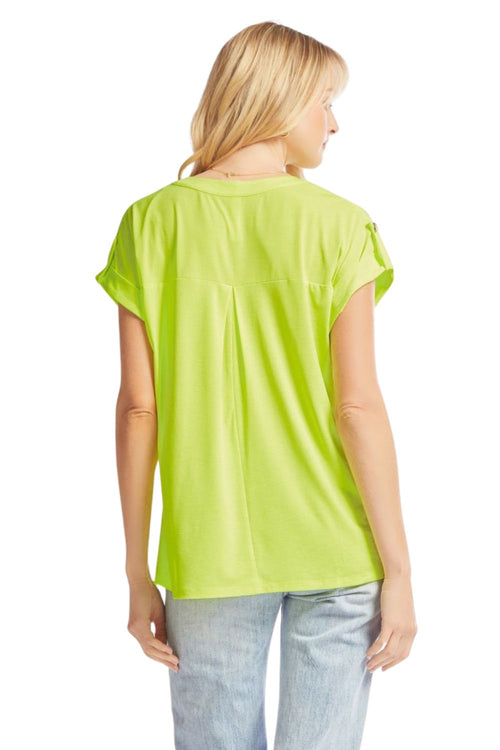 Dear Scarlett Womens Lizzy Short Sleeve Relaxed Flowy Blouse