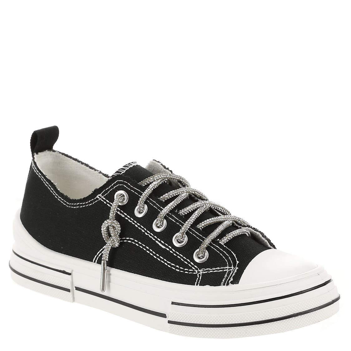 Very G Womens Aman Original Lace Up Canvas Sneaker with Sparkle Laces