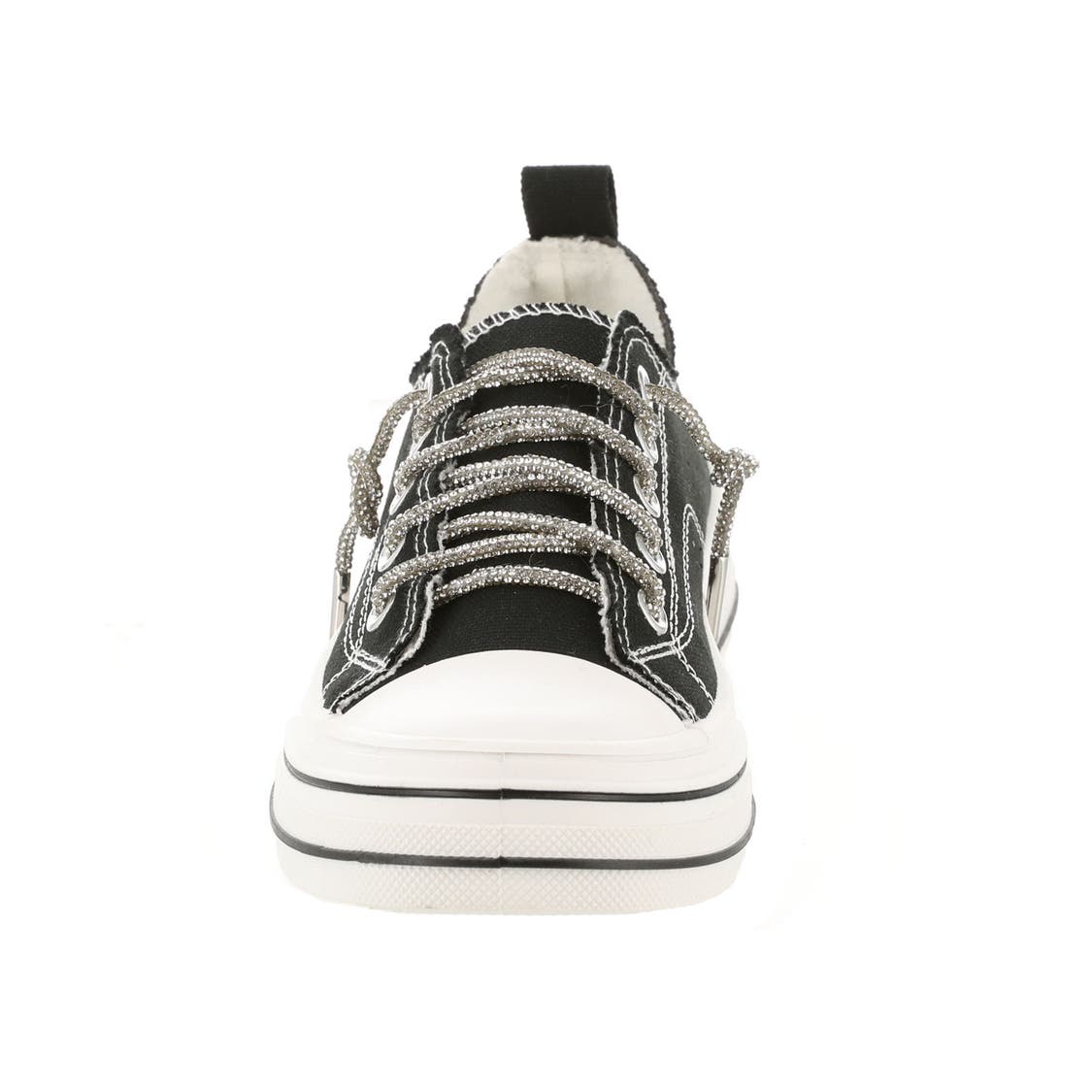 Very G Womens Aman Original Lace Up Canvas Sneaker with Sparkle Laces