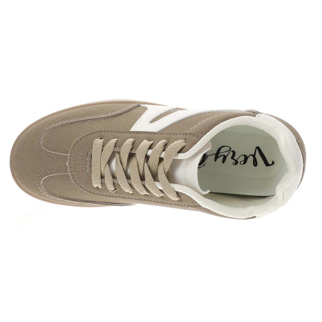 Very G Womens Retro Lace Up Platform Slip On Throwback Sneaker, Brown