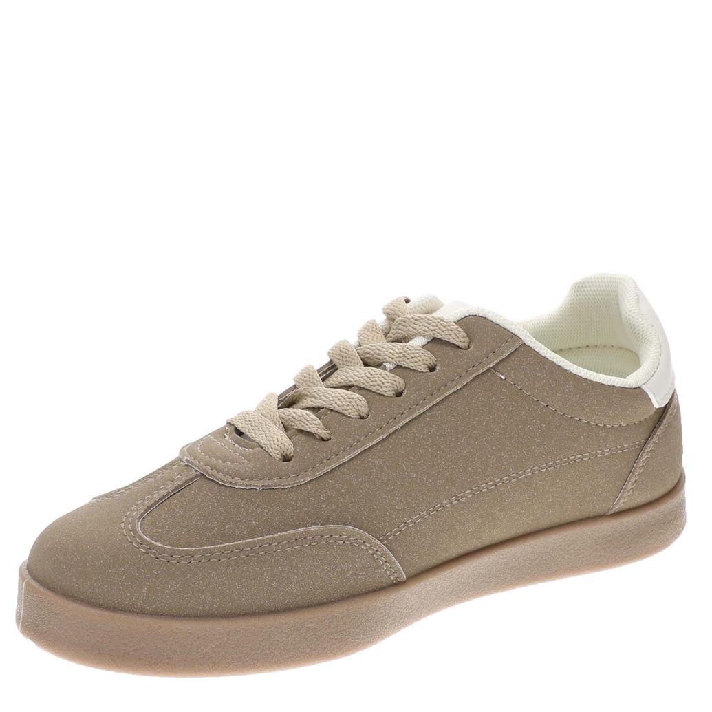 Very G Womens Retro Lace Up Platform Slip On Throwback Sneaker, Brown