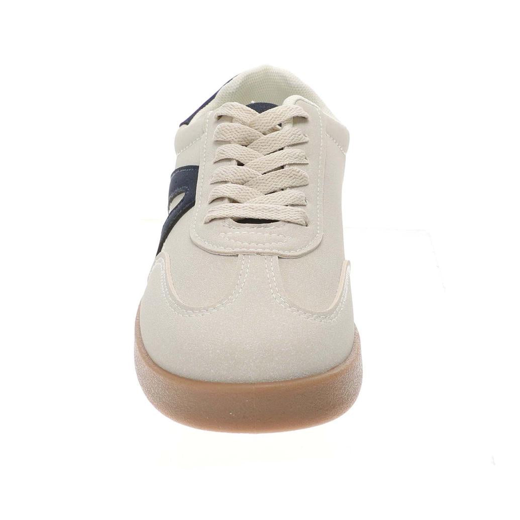 Very G Womens Retro Lace Up Platform Slip On Throwback Sneaker, Beige