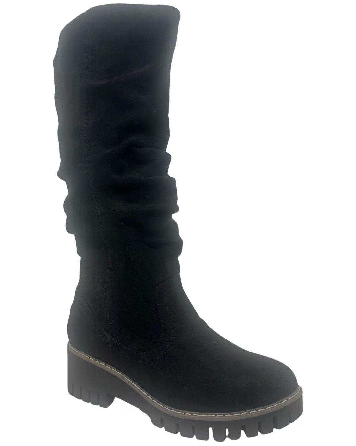 Very G Womens Dashing Tall Round Toe Slouchy Suede Knee High Fashion Boots