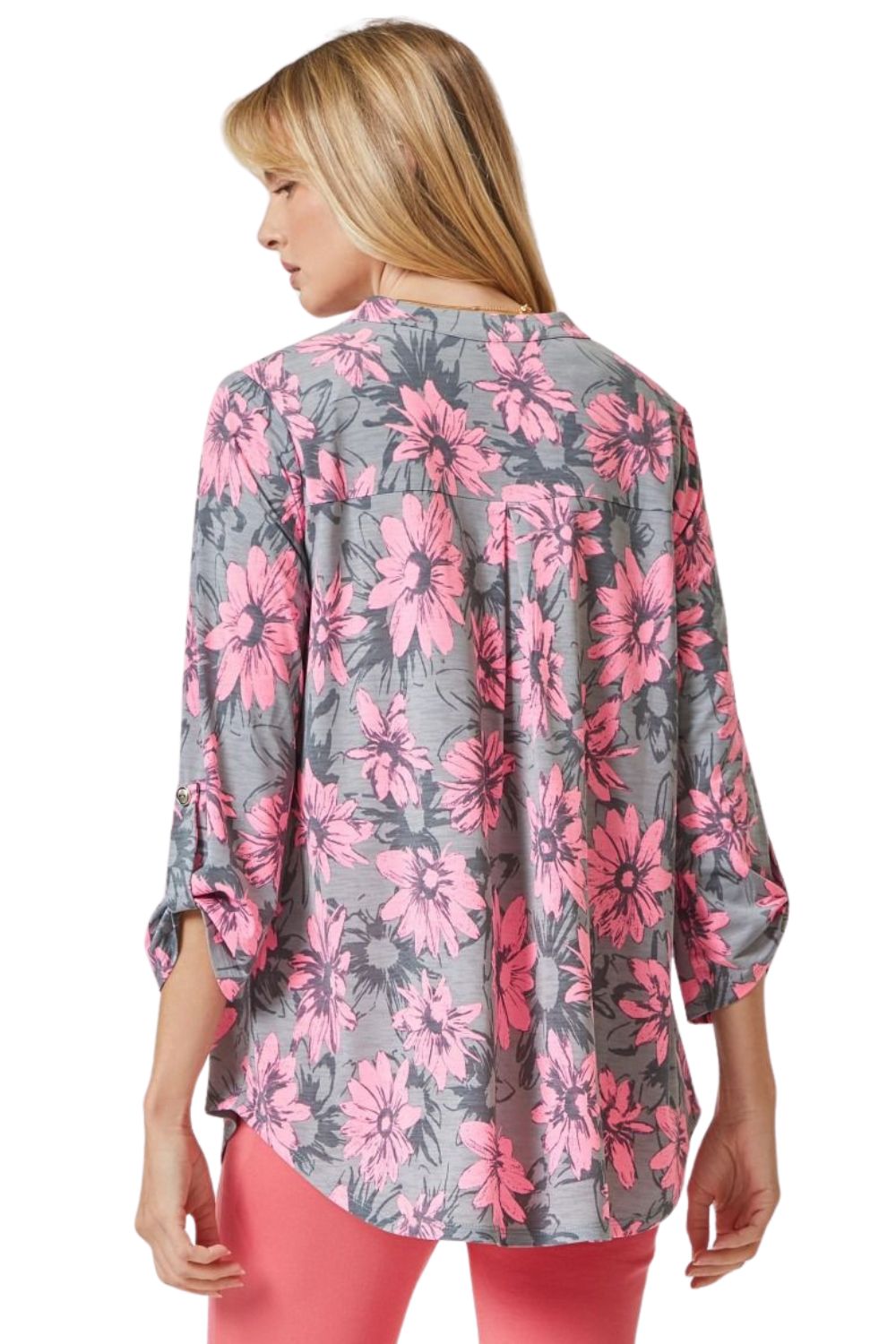 Dear Scarlett Womens Lizzy Relaxed Flowy High Low Blouse