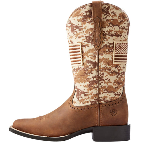 Ariat Womens Round Up Patriot Western Leather Boot