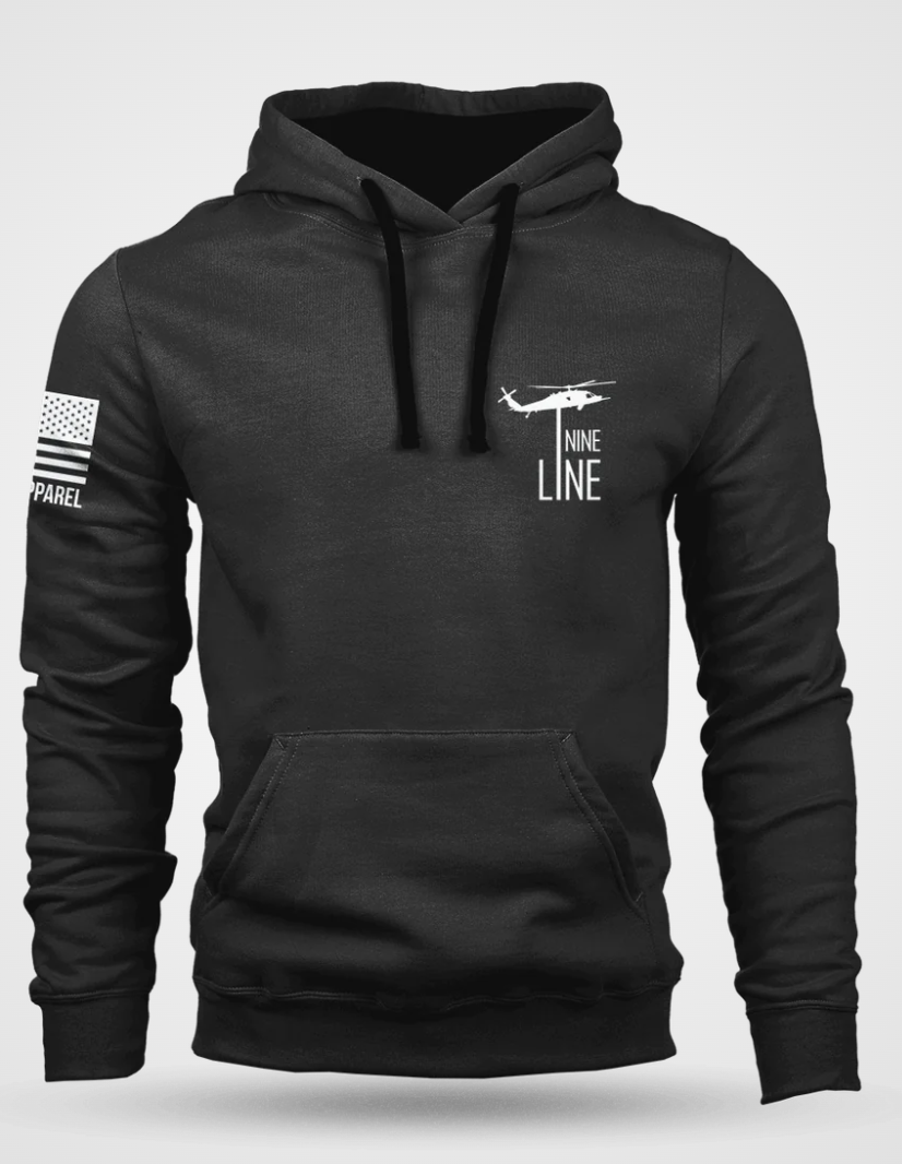 Nine Line America Flag Hoodie Hooded Sweatshirt, Black