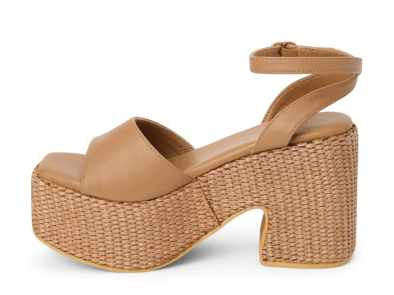 Beach by Matisse Womens Arden Woven Platform Heel Sandal - Cognac