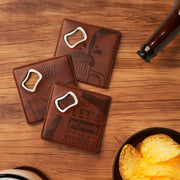 Brodeo Drive Embossed Vegan Leather Bottle Opener and Coaster