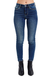 Judy Blue Womens Mid Rise Thermal Denim Skinny Jeans