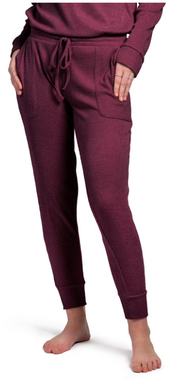 Hello Mello Women's Cuddleblend Jogger Pant, NO BAG, WINE SMALL