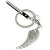 Jacqueline Kent Crystal Jeweled Large Angel Wing Silver Key Ring