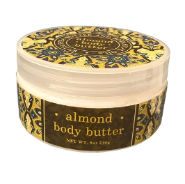 Greenwich Bay Trading Co, Botanic Body Butter with Shea & Cocoa, 8oz Tub, Almond