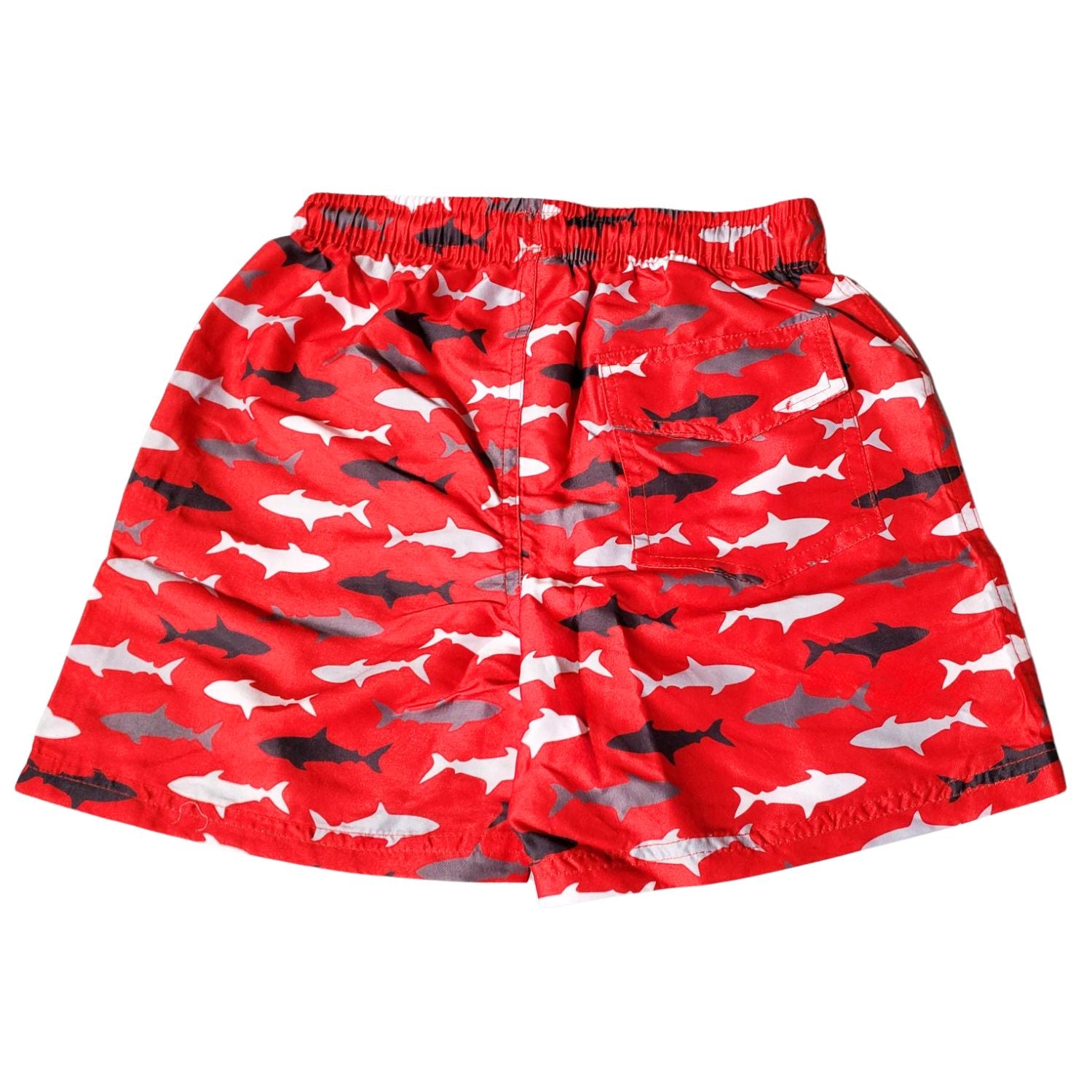 Heat Swimwear Boys Printed Tie Front Swim Trunk Board Shorts, Gray Sharks