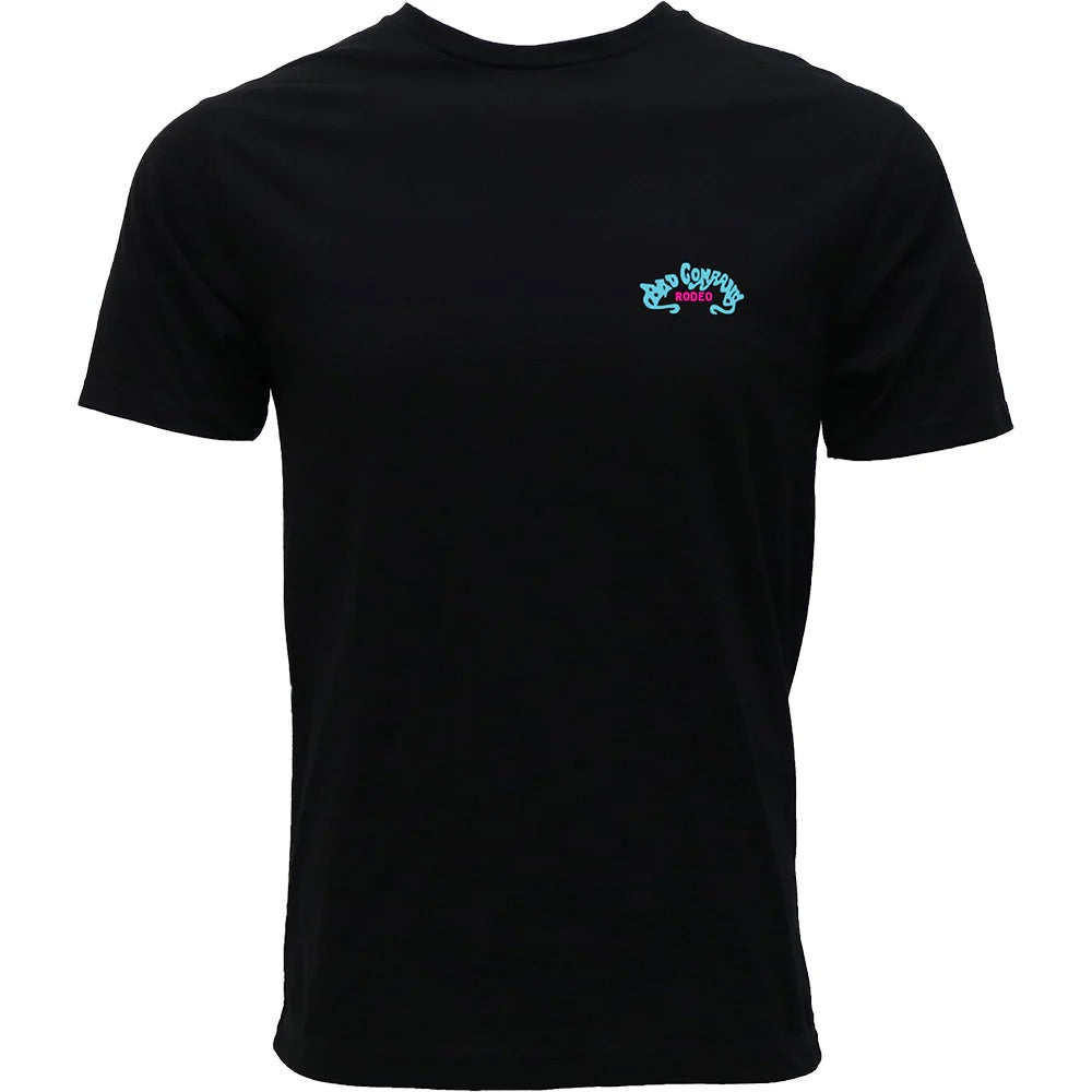 Hooey Mens Bad Company Rodeo T-Shirt- Black with Blue and Pink Logo
