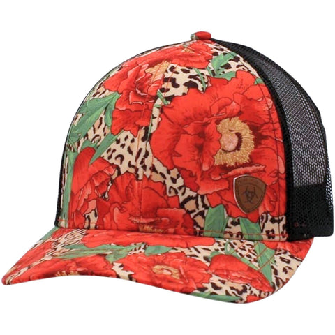 Ariat Womens Aztec Logo Snapback Cap Hat (Grey/Turquoise/Coral)