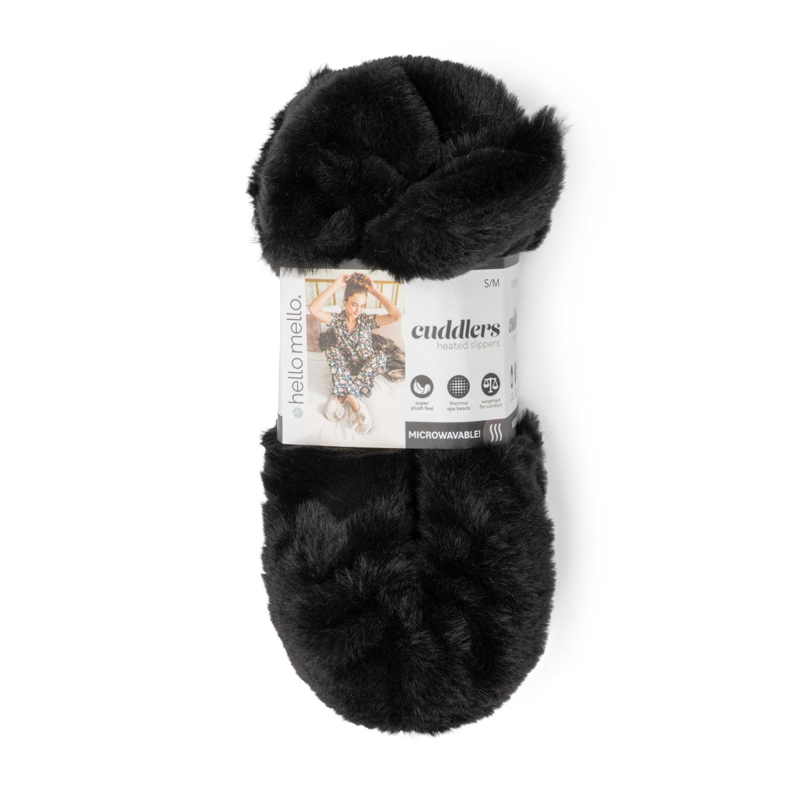 Hello Mello Womens Cuddlers Microwavable Heated Plush Slippers