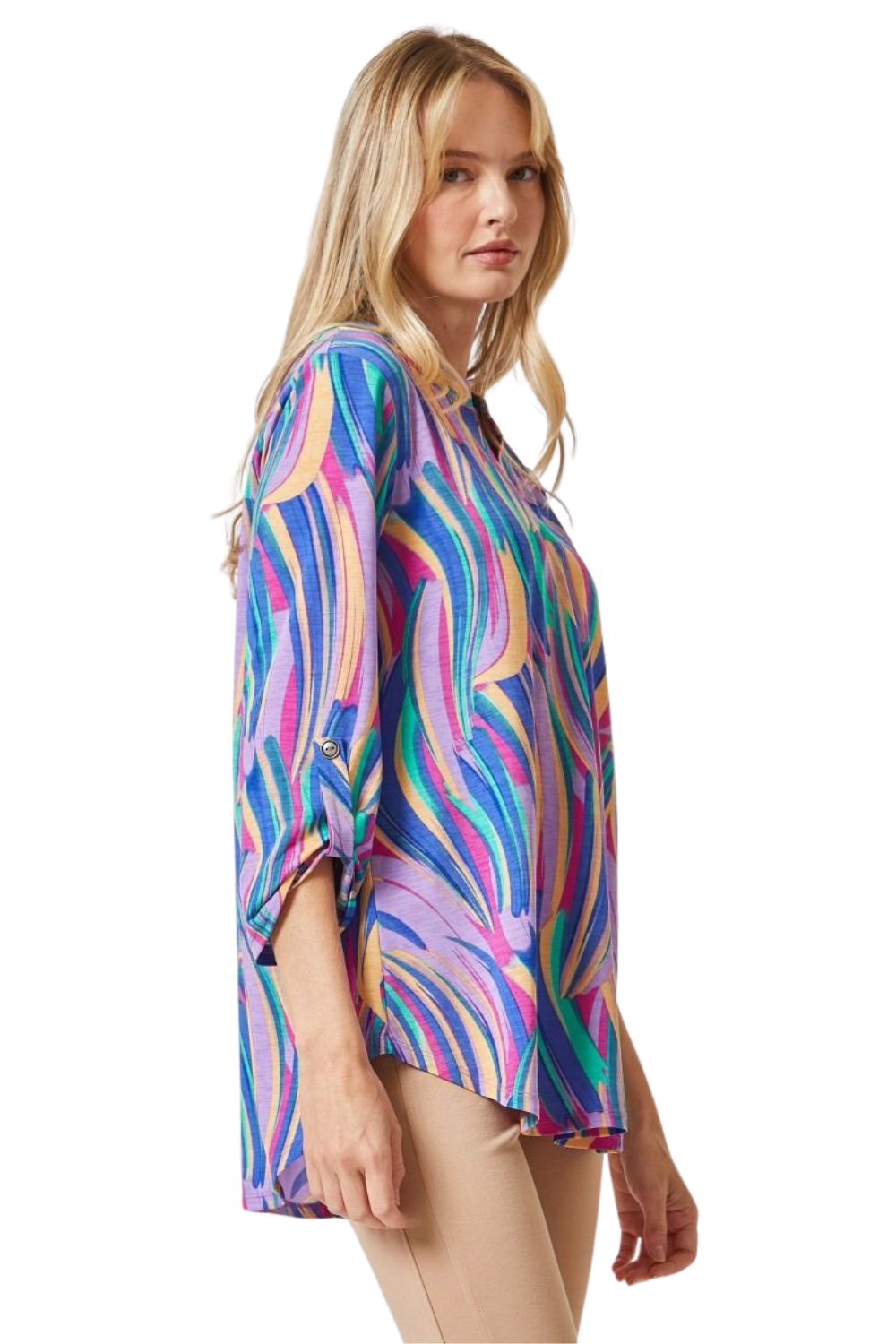 Dear Scarlett Womens Lizzy Relaxed Flowy High Low Blouse