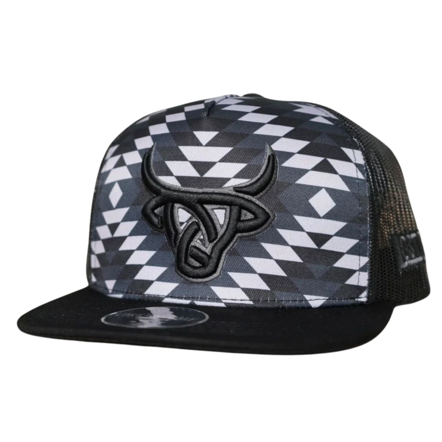 Lost Calf Mens Dark Rustic Flat Bill Adjustable Snapback Cap Hat, Black