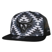 Lost Calf Mens Dark Rustic Flat Bill Adjustable Snapback Cap Hat, Black