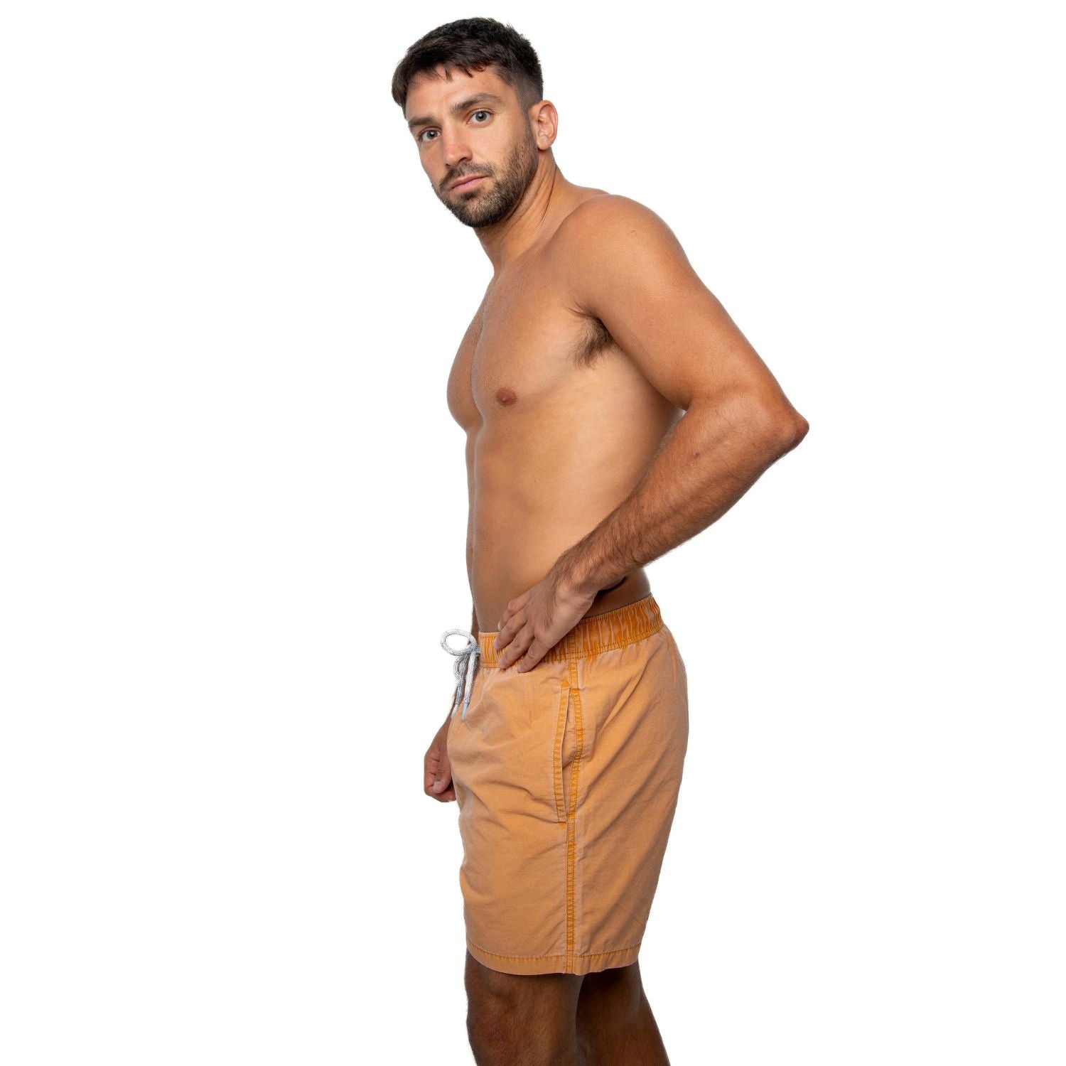 Heat Swimwear Mens Swim Trunks, Washed Orange