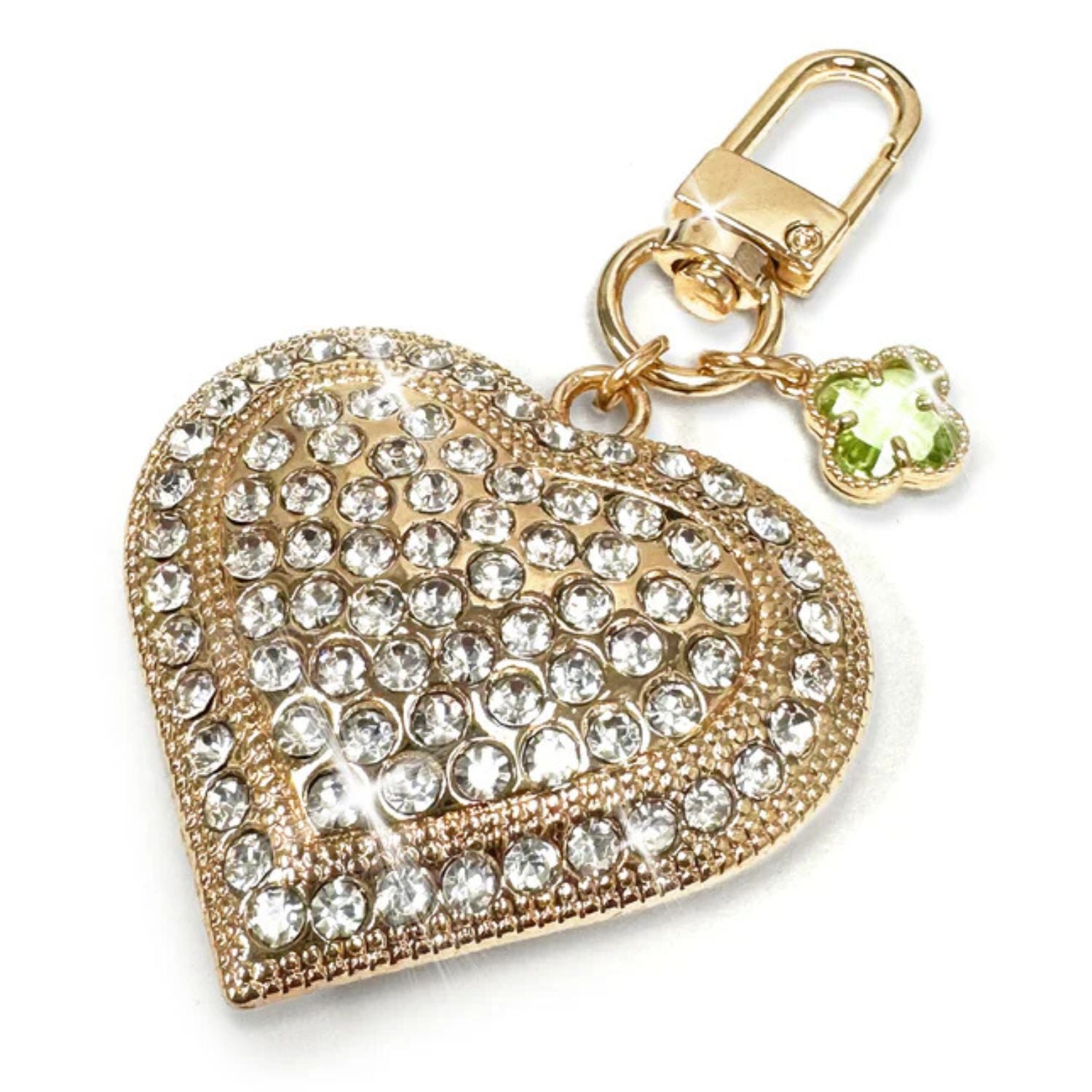 Jacqueline Kent Pave Heart Purse Charm Keychain, Gold/Silver